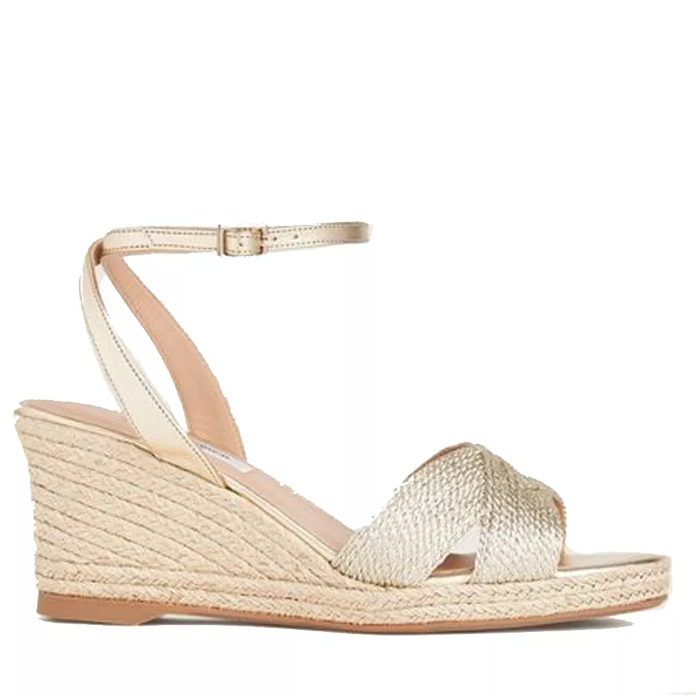 L.K. Bennett Santana Gold Lurex Rope Wedges